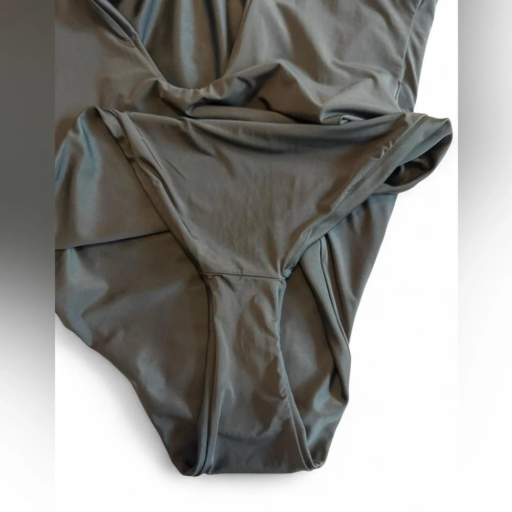 Onia Black Solid Square Neck One-Piece Swimsuit Women's Size Large (estimated)